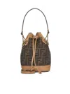 Fendi Women Mon Tresor Mini Bag In Brown Ff Fabric In Brown