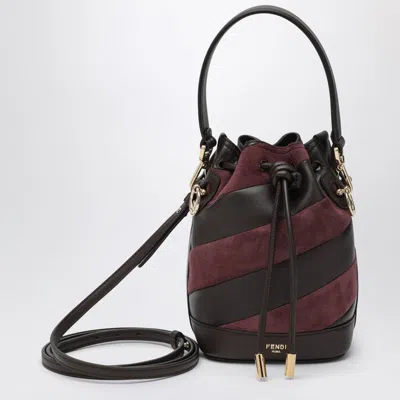 Fendi Mon Tresor Mini Bag In Twotone Inlaid Leather And Suede In Multi
