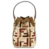 Fendi Mon Tresor Canvas Bucket Bag With Ff Embroidery