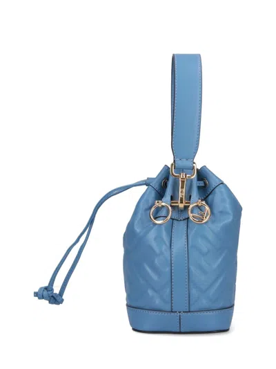 Fendi Mon Tresor Ff Leather Mini Bag In Blue Violet