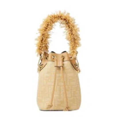 FENDI FENDI MON TRESOR FF JACQUARD DRAWSTRING BUCKET BAG