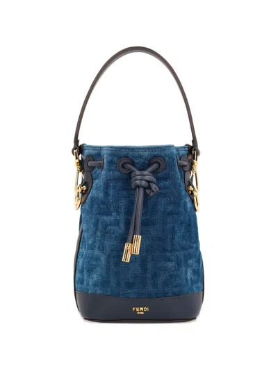 Fendi Mon Tresor Mini Bucket Bag In Blue