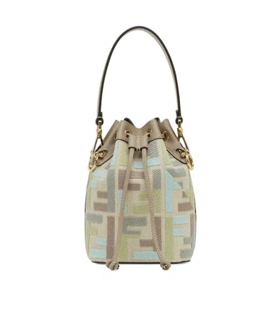 Fendi Mon Tresor Mini Bucket Bag In Nude