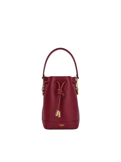 Fendi Mon Tresor Leather Bucket Bag In Purple