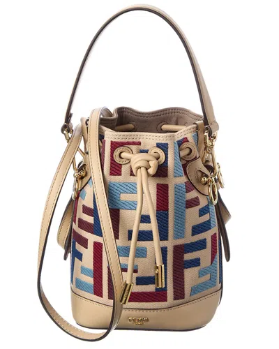 Fendi Mon Tresor Mini Canvas Bucket Bag In Purple
