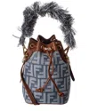 Fendi "mon Tresor" Bag In Jacquard Ff In Blue