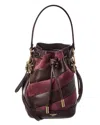 Fendi Mon Tresor Mini Leather & Suede Bucket Bag In Brown