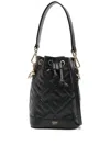 Fendi Women Mon Tresor Leather Bucket Bag With Ff Motif In Black