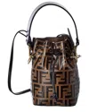 Fendi Mini Mon Tresor Ff Quilted Leather Bag In Brown