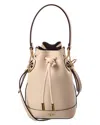 Fendi Mon Tresor Mini Leather Bucket Bag In White