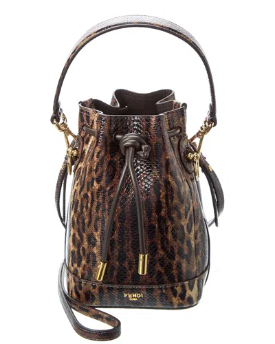 Fendi Mon Tresor Mini Snakeskin Bucket Bag In Pattern