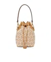 Fendi Mon Tresor Drawstring Bucket Bag In Nude