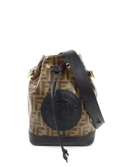 Pre-owned Fendi Mon Tresor Shoulder Bag In Brown