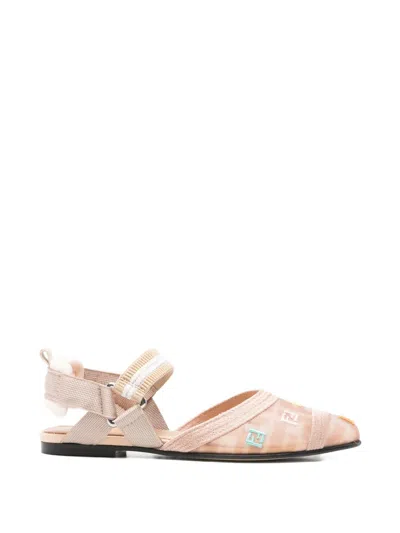 Fendi Monogram Ballet Flats In Pink