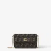 Fendi Monogram Canvas Clutch In Brown