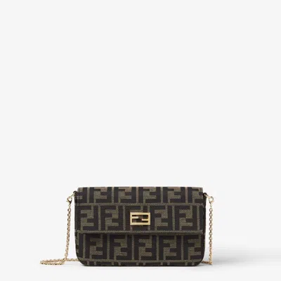 Fendi Monogram Canvas Clutch In Brown