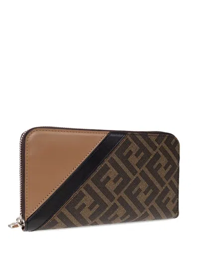 Fendi Monogram Canvas Zip Wallet