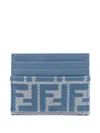 Fendi Monogram Cardholder In Blue