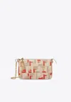 Fendi Women Pouch Baguette Ff Jacquard Fabric Shoulder Bag