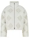 Fendi White Polyester Down Jacket In Neutrals