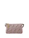 Fendi Monogram Ff Clutch Ba In Dusty Mauve+os
