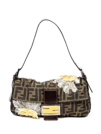 Pre-owned Fendi Monogram Floral Bag In Brown