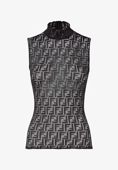 FENDI MONOGRAM HIGH-NECK TOP