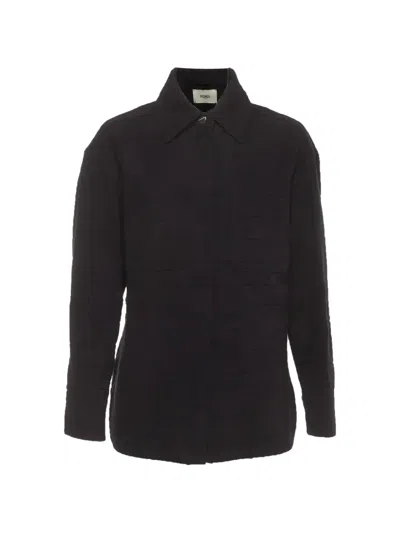 Pre-owned Fendi Monogram Jacquard Denim Jacket In Blue