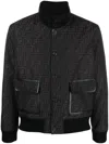 FENDI MONOGRAM JACQUARD FLAP-POCKET BOMBER JACKET