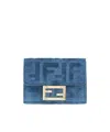 Fendi Monogram Jacquard Folded Wallet In Blue