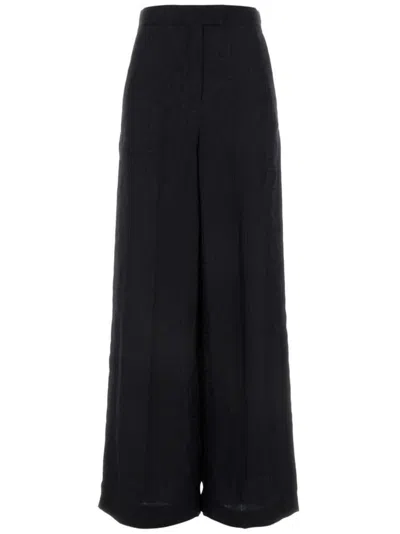 FENDI MONOGRAM JACQUARD SILK TROUSERS