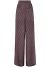 Fendi Pantaloni Ff Crepe Satin In Purple