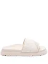 Fendi Monogram-jacquard Slides In Neutrals