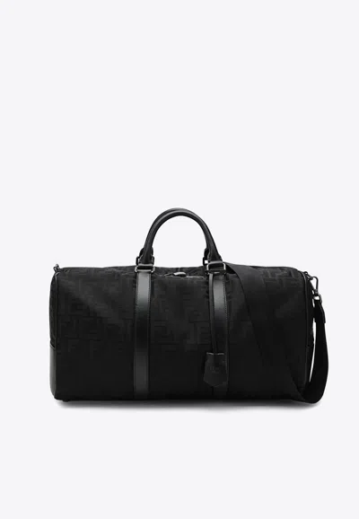 Fendi Monogram Jacquard Travel Bag In Black
