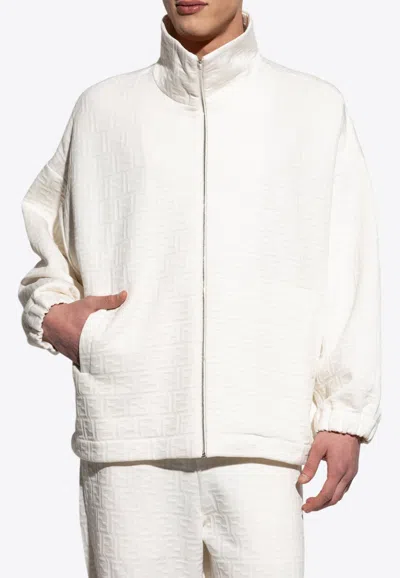 Fendi Monogram Jacquard Zip-up Sweatshirt
