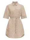Fendi Embroidered Chambray Shirt Dress