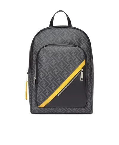 Fendi Monogram-pattern Backpack In Black