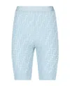 Fendi Monogram Pattern Biker-style Shorts In Blue