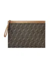Fendi Monogram-pattern Clutch Bag In Black