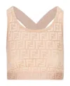 Fendi Monogram-pattern Cropped Top In Pink