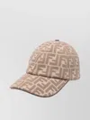 Fendi Beige Ff Canvas Baseball Cap In Grey