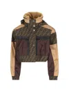 Fendi Monogram-pattern Hooded Ski Jacket In Brown