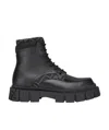 Fendi Monogram Pattern Lace-up Boots In Black