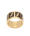 Fendi Monogram Pattern Ring In Golden