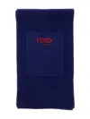 Fendi Monogram-pattern Scarf In Blue