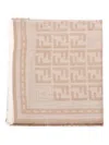 Fendi Monogram-pattern Scarf In Neutrals