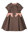 Fendi Monogram-pattern Short-sleeve Dress In Black