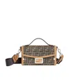 Fendi Monogram-pattern Shoulder Bag In Brown