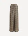 Fendi Ff Silk Twill Wide Leg Trousers Clothing In Brown