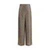Fendi Ff Silk Twill Wide Leg Trousers Clothing In Brown